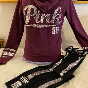 Perfect Bling full zip up hooded sweatshirt, and yoga bling leggings